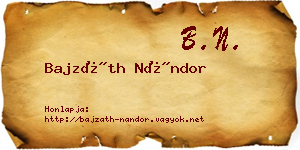Bajzáth Nándor névjegykártya